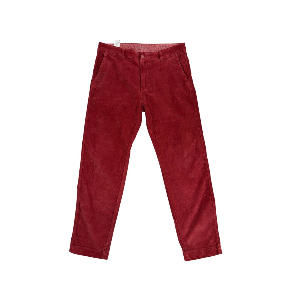 Levis XX Chino Standard Taper Corduroy Pants Mens 34x30 Burgundy Red 17196-0094